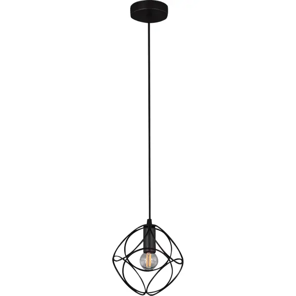 Подвесной светильник Vitaluce Патрисия 1 лампа 3м² Е14 цвет черный матовый набор для создания аппликаций djeco яркие джунгли