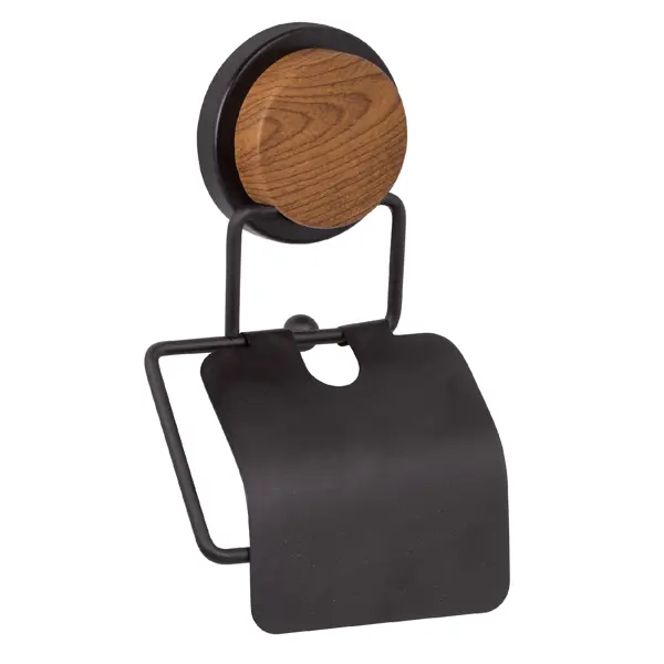 Держатель для туалетной бумаги Fixsen Magic Wood с крышкой цвет черный