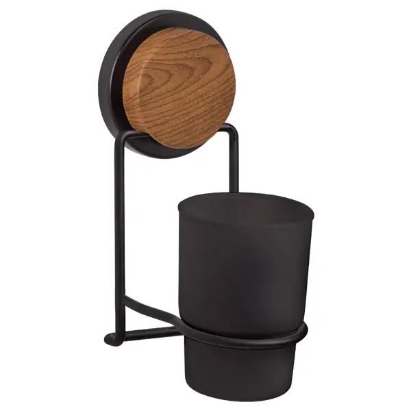 Подстаканник для зубных щёток Fixsen Magic Wood пластик цвет черный держатель для туалетной бумаги fixsen magic wood с крышкой