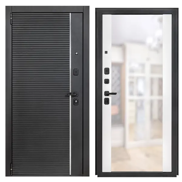 фото Дверь входная металлическая порта р-3 98x205 см левая белая portika