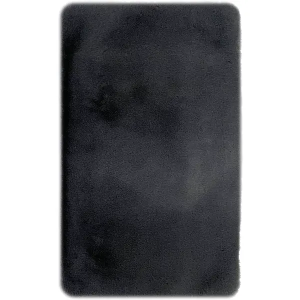 фото Ковер полиэстер bingo 120х180 см цвет темно-серый без бренда