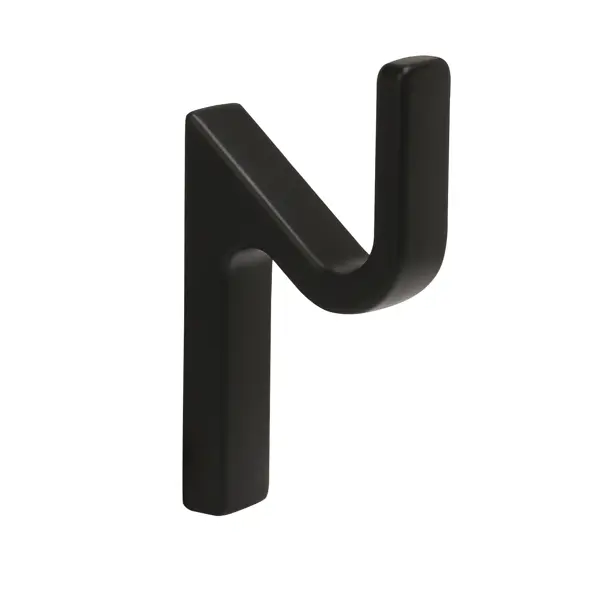 Крючок мебельный R25, 14x41.5 мм, черный матовый крючок мебельный kerron матовый