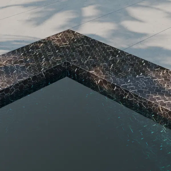 фото Мозаика hexag marble coimbra стекломасса 28.4x4.9 см цвет черный без бренда