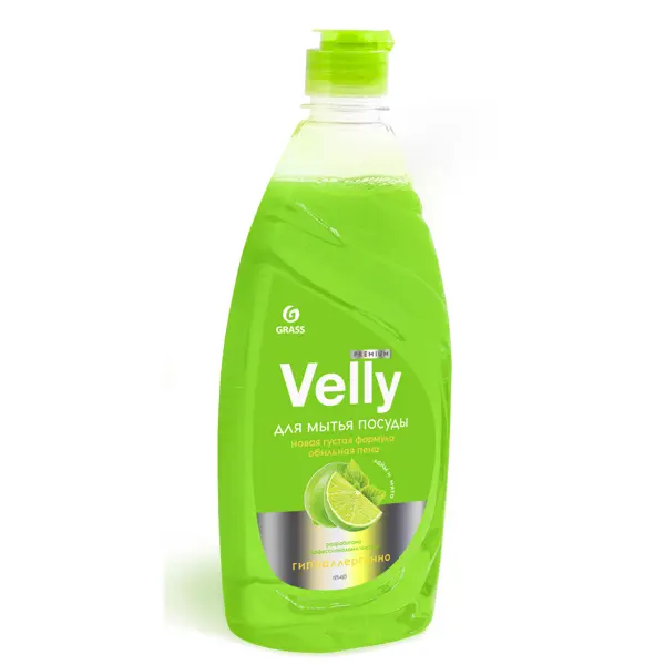 Средство для мытья посуды Grass Velly Premium «Лайм и мята» 0.5 л дезинфицирующее средство grass