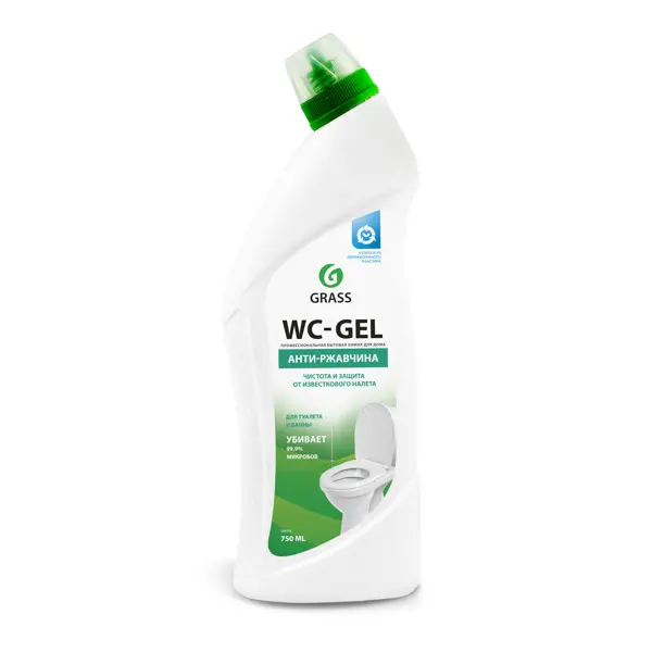 Средство для чистки сантехники Grass WC-gel 0.75 л чистящее средство для сантехники grass wc gel гель 750 мл