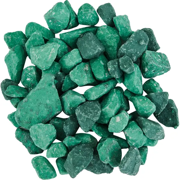 Камень окрашенный фракция 10-20 мм №2 зеленый 20 кг камень для бани камни