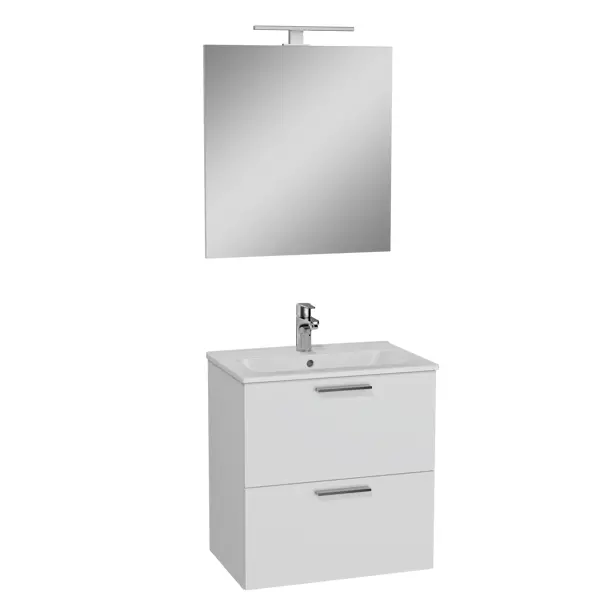 фото Комплект мебели для ванной mia 60 см глянцевый цвет белый без бренда