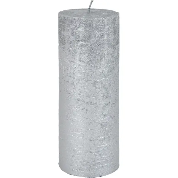 Свеча-столбик Рустик 6x16 см цвет серебристый свеча цилиндр 4х6 см 9 ч серебро