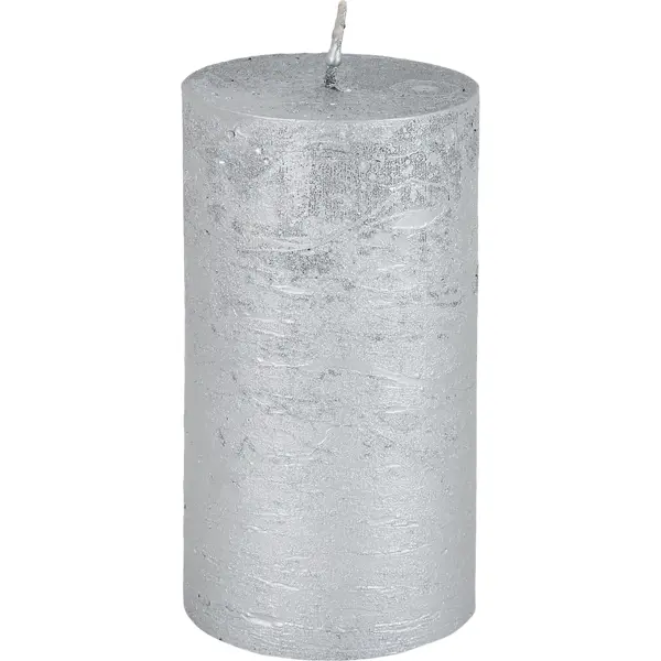Свеча-столбик Рустик 6x11 см цвет серебристый свеча столбик меланж травы лед 13 см