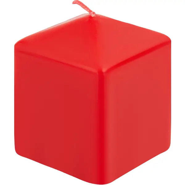 фото Свеча столбик красная 6x8 см без бренда