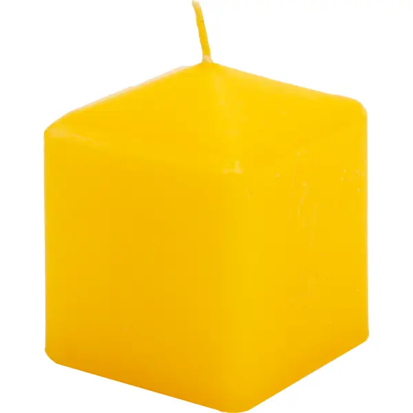 фото Свеча столбик желтая 6x8 см без бренда