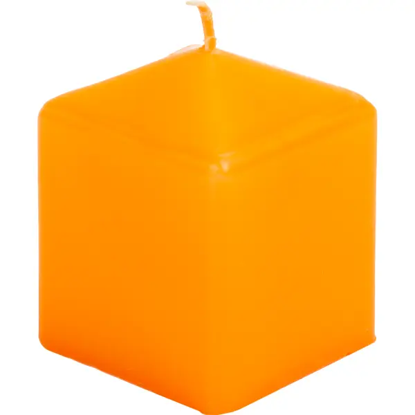 фото Свеча столбик оранжевая 6x8 см без бренда