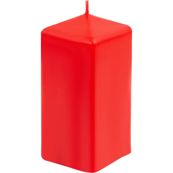 фото Свеча столбик красная 6x14 см без бренда