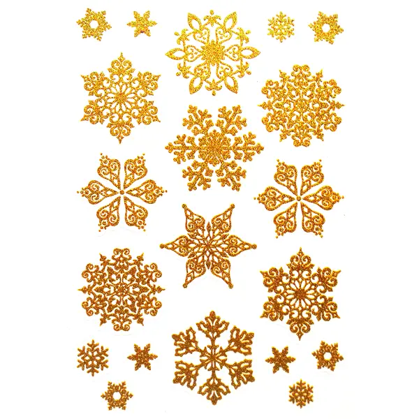Наклейка Золотистые снежинки 1 шт. новогодняя снежинка для декорирования холодное сердце