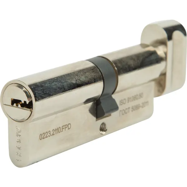 Цилиндр Apecs Pro, 45x35 мм, ключ/вертушка, цвет никель цилиндр apecs pro 45x35 мм ключ вертушка золото