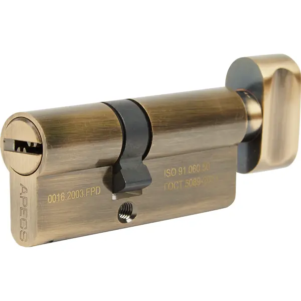 Цилиндровые механизмы Apecs Pro LM-70(30/40C)-C-AB 70 мм, ключ/вертушка, цвет бронза цилиндр перфорированный al 60 c t01 ab ключ вертушка бронза