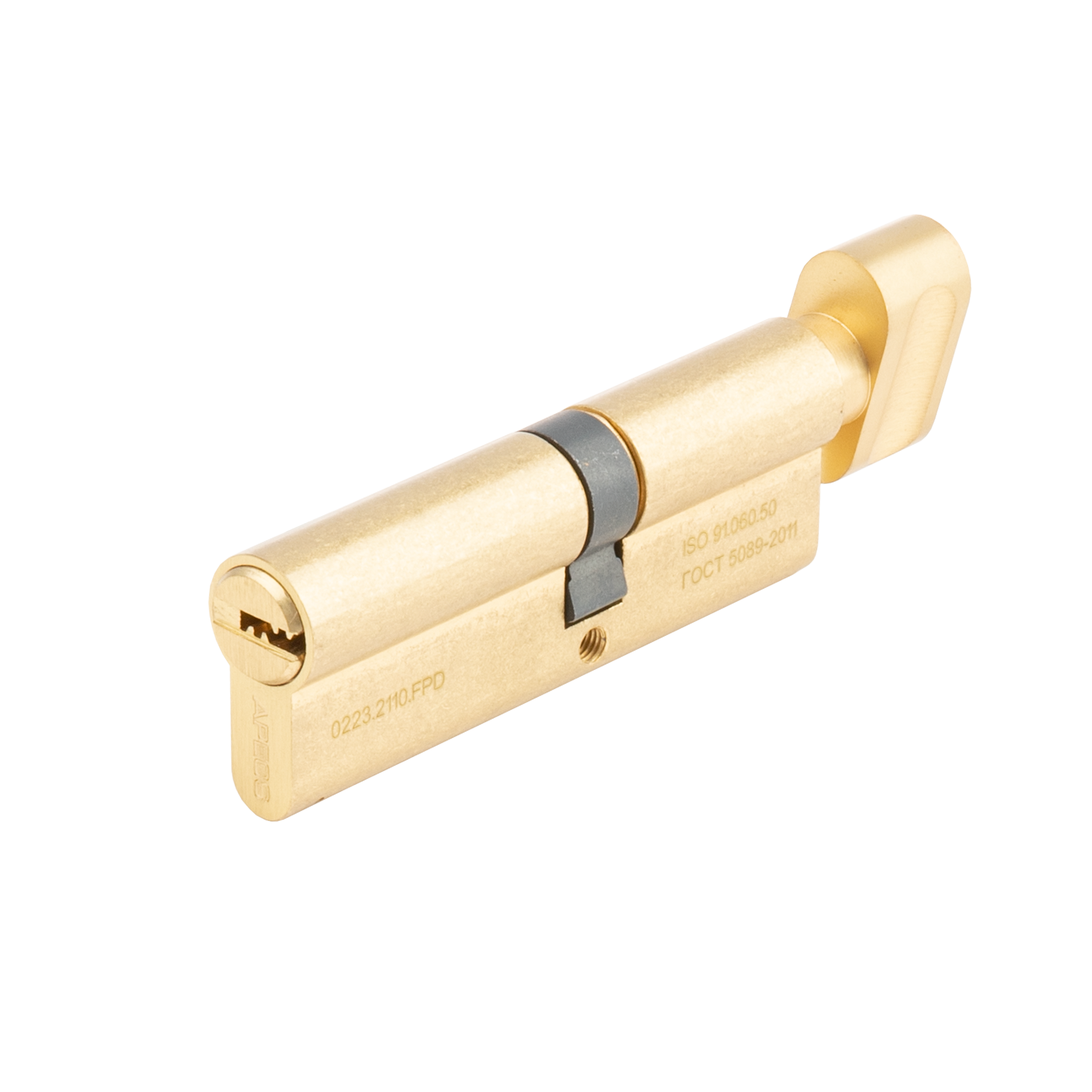 Цилиндр  Pro, 50х40 мм, ключ/вертушка, цвет золото  .