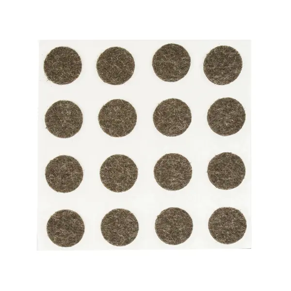 Протекторы самоклеящиеся для мебели 16 мм, круглые, фетр, цвет коричневый, 16 шт. комплект в кроватку amarobaby soft коричневый 15 предметов