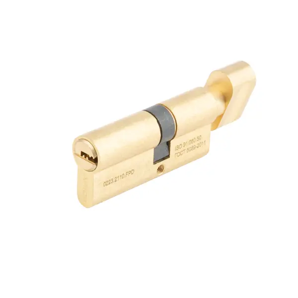 Цилиндр Apecs Pro, 40х30 мм, ключ/вертушка, цвет золото
