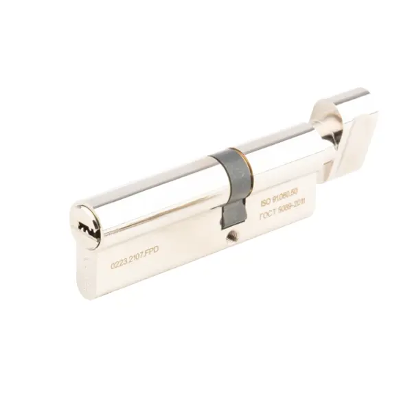Цилиндр Apecs Pro, 55х35 мм, ключ/вертушка, цвет никель комплект для фиксации дверных ручек apecs