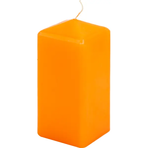 фото Свеча столбик оранжевая 6x14 см без бренда