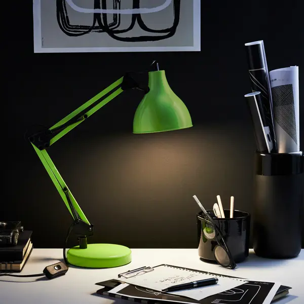 Рабочая лампа настольная Inspire Ennis цвет фисташковый лампа fancier для галогеновых приборов 150w
