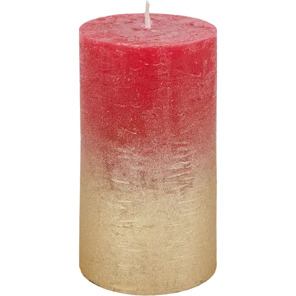 Свеча-столбик Рустик 6x11 см цвет красное золото свеча столбик меланж травы лед 13 см