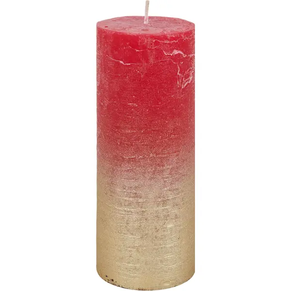Свеча-столбик Рустик 6x16 см цвет красное золото свеча столбик меланж травы лед 13 см