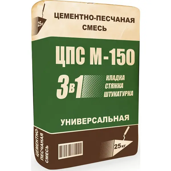 Смесь цементно-песчаная M150 (ЦПС) универсальная 25 кг