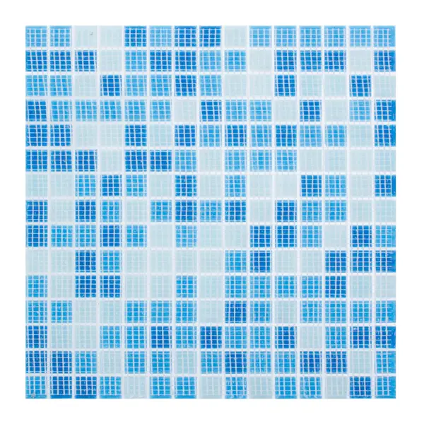 фото Мозаика стеклянная artens 32.7х32.7 см цвет голубой