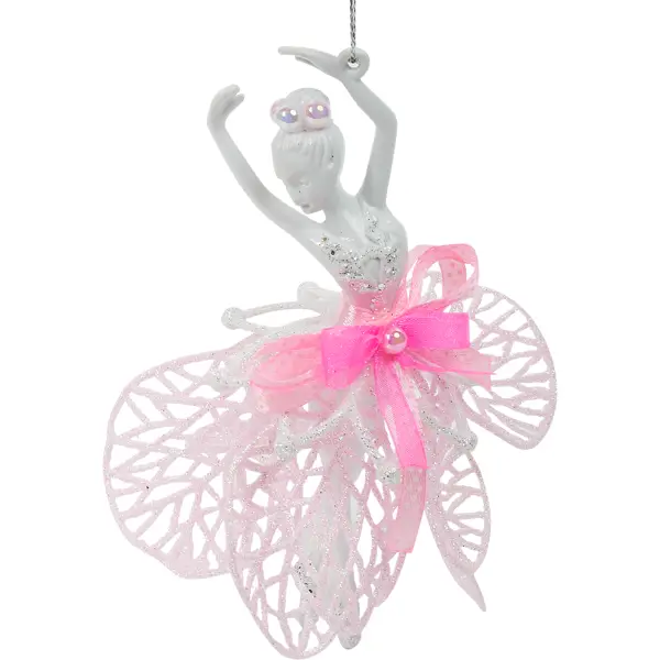 Новогоднее украшение Балерина 15x13 см цвет розовый елочная игрушка носок 14x9 5 розовый