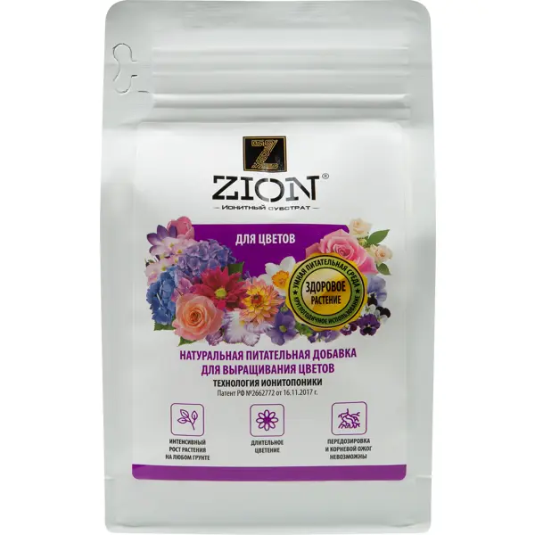 Субстрат Zion ионный для цветов 600г субстрат zion ионный для комнатных растений 30г