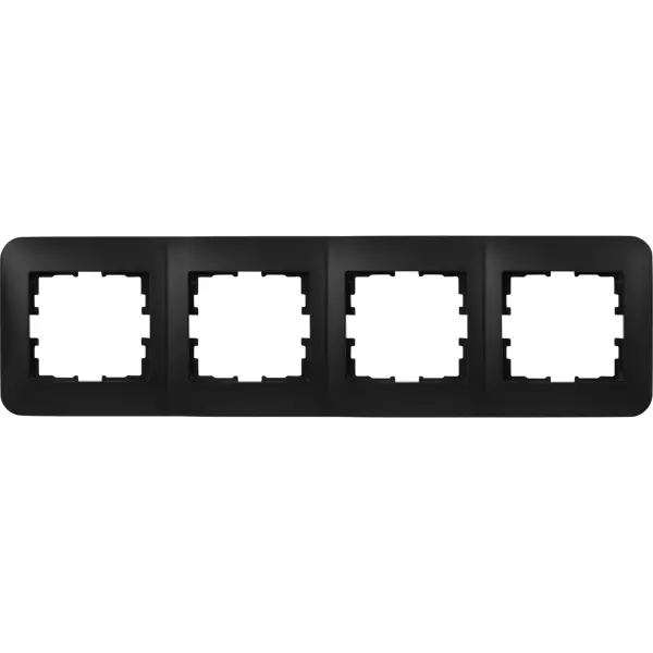 Рамка для розеток и выключателей Lezard Karina Life 4 поста горизонтальная цвет черный бархат базилик бархат