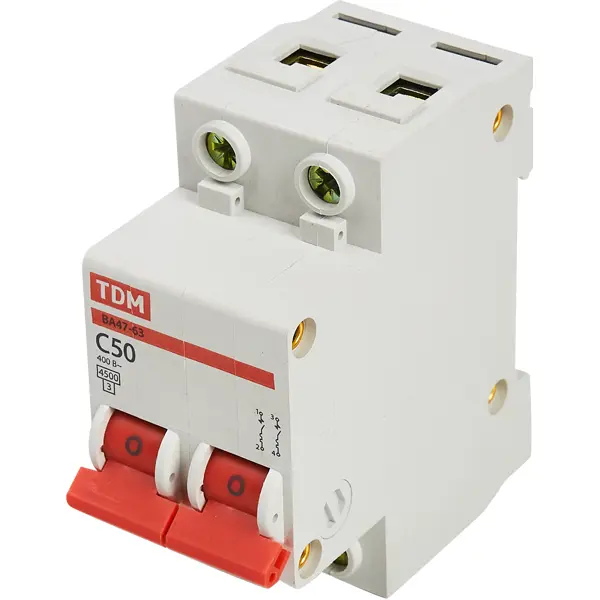 Автоматический выключатель TDM Electric ВА47-63 2P C50 А 4.5 кА SQ0218-0015 настольная лампа lumien hall хлоя 0015 3t fgd