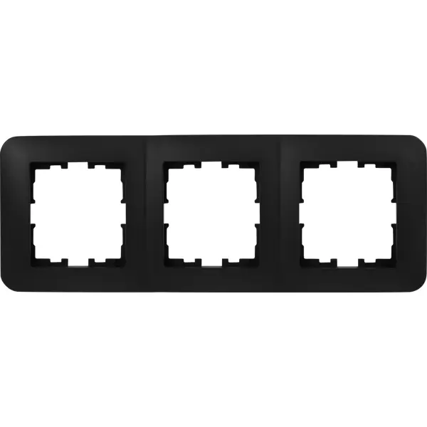 Рамка для розеток и выключателей Lezard Karina Life 3 поста вертикальная цвет черный бархат четырехместная вертикальная рамка lezard