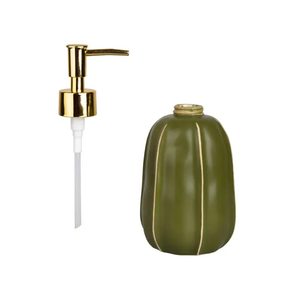 фото Дозатор для жидкого мыла аквалиния агава керамика цвет зеленый