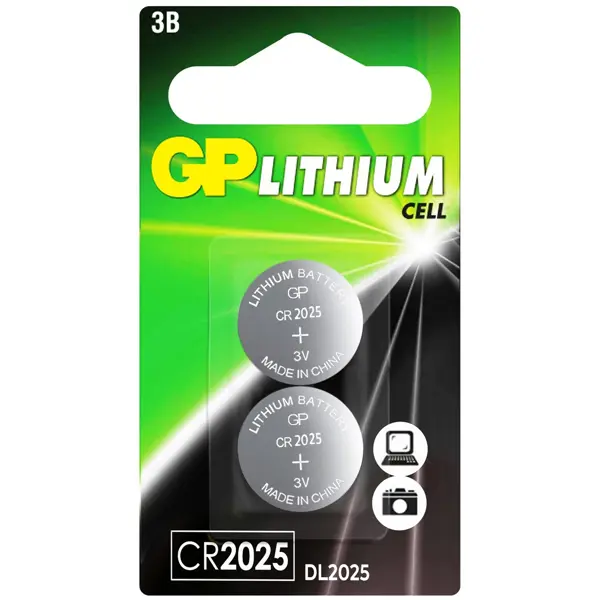 Батарейка GP CR2025 литиевая 2 шт. батарейка cr2025 gbat cr2025 литиевая 3 в блистер 5 шт кнопочная 800567