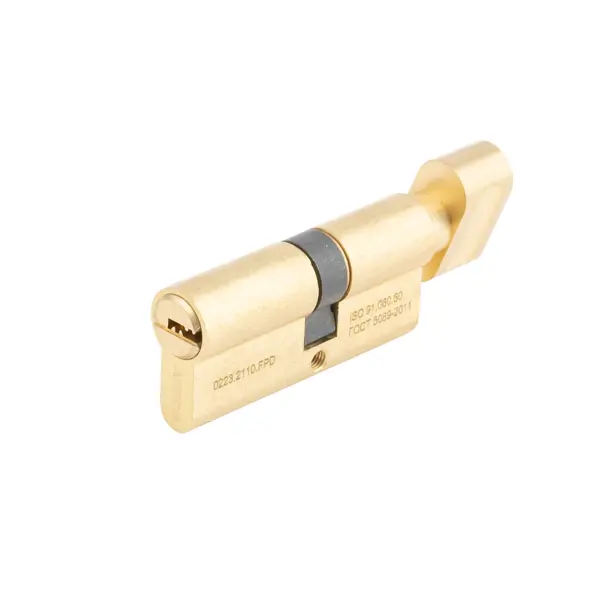 Цилиндр Apecs Pro, 37х31 мм, ключ/вертушка, цвет золото цилиндр перфорированный al 60 c t01 pb ключ вертушка золото
