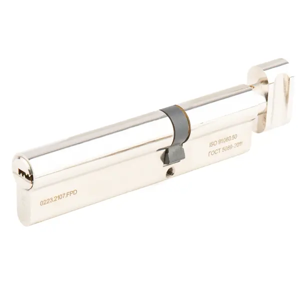 Цилиндр Apecs Pro, 75х45 мм, ключ/вертушка, цвет никель комплект для фиксации дверных ручек apecs