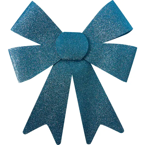 Украшение бант с блестками ПВХ голубой украшение цветок на ветке 40 см серебро