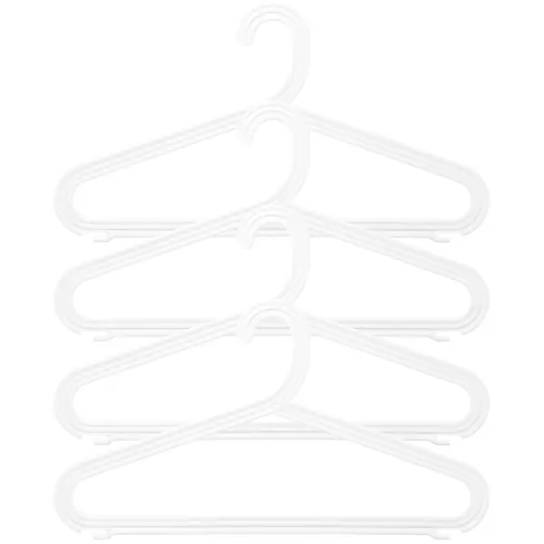 Набор вешалок Spaceo 42x22.4x1.6 см полипропилен цвет белый 4 шт набор из 2 пар полушироких брюк yale темно серого цвета с логотипом