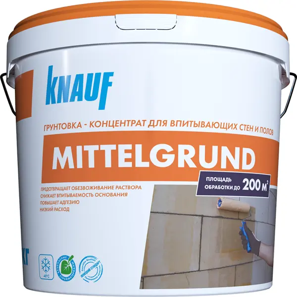 Грунтовка концентрат Knauf Миттельгрунд F желтая 10 кг мягкая древесноволокнистая плита мдвп knauf insulation