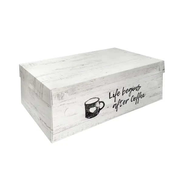 Коробка для хранения Графио 02 33x20x13 см полипропилен бело-черный коробка органайзер geberit