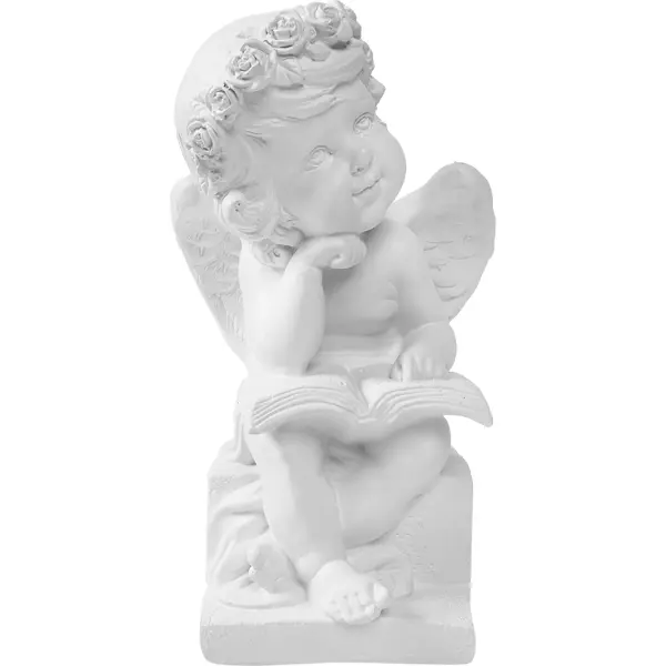 Фигура Ангел с книгой белая гипс фигурка декоративная полистоун ангел 5 5х4х8 см белая y6 6120