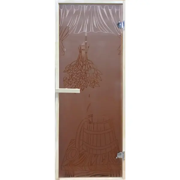 Дверь для сауны с магнитным замком 1890x690 мм веники дверь для поддува с рисунком 270x160 мм