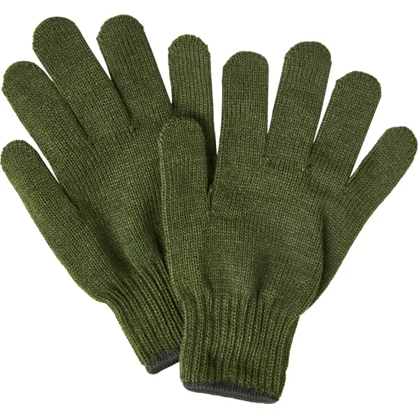 Перчатки для зимних садовых работ акриловые размер 10 цвет зеленый трикотажные перчатки с пвх в 4 нити волна пара