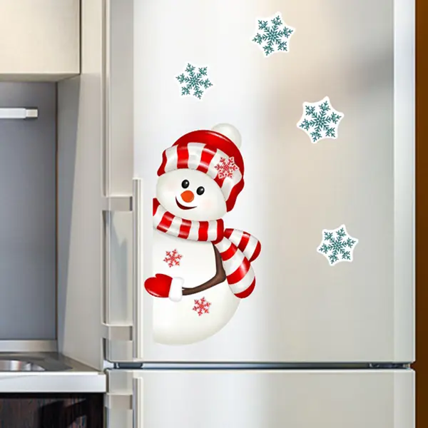 Наклейки на холодильник в виде снеговика