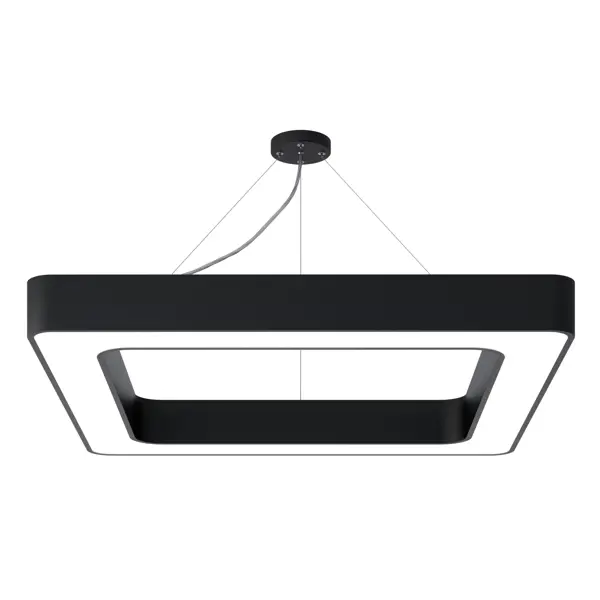 фото Светильник подвесной светодиодный «geometria» quadro 5 м² нейтральный белый свет 70 вт цвет черный без бренда
