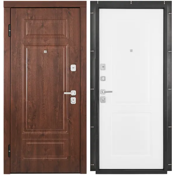 дверь входная металлическая мельбурн 96x201 см левая белая Дверь входная металлическая Мельбурн 86x201 см левая белая