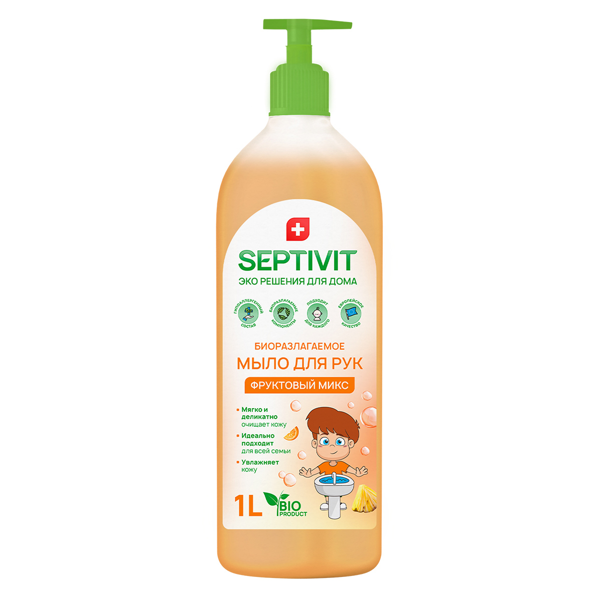 Жидкое мыло для рук Septivit Sptv_soap_fruit_fruitmix_1000 Фруктовый микс 1  л ✳️ купить по цене null ₽/шт. в Новокузнецке с доставкой в  интернет-магазине Леруа Мерлен